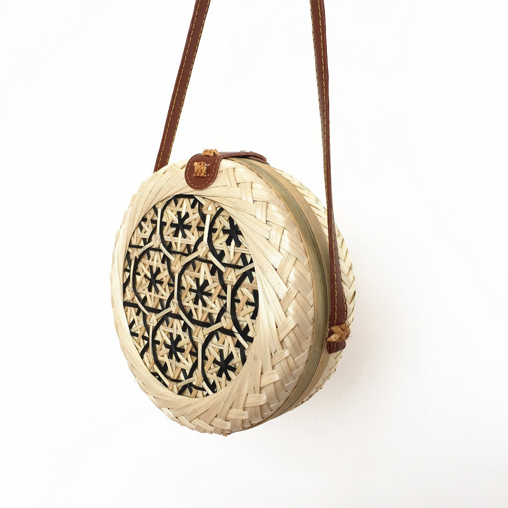 Bamboo Bags Summer Beach Bags Women's Shoulder Bags Fashion Net Red Handwoven Bags Fashion Round Messenger Bags