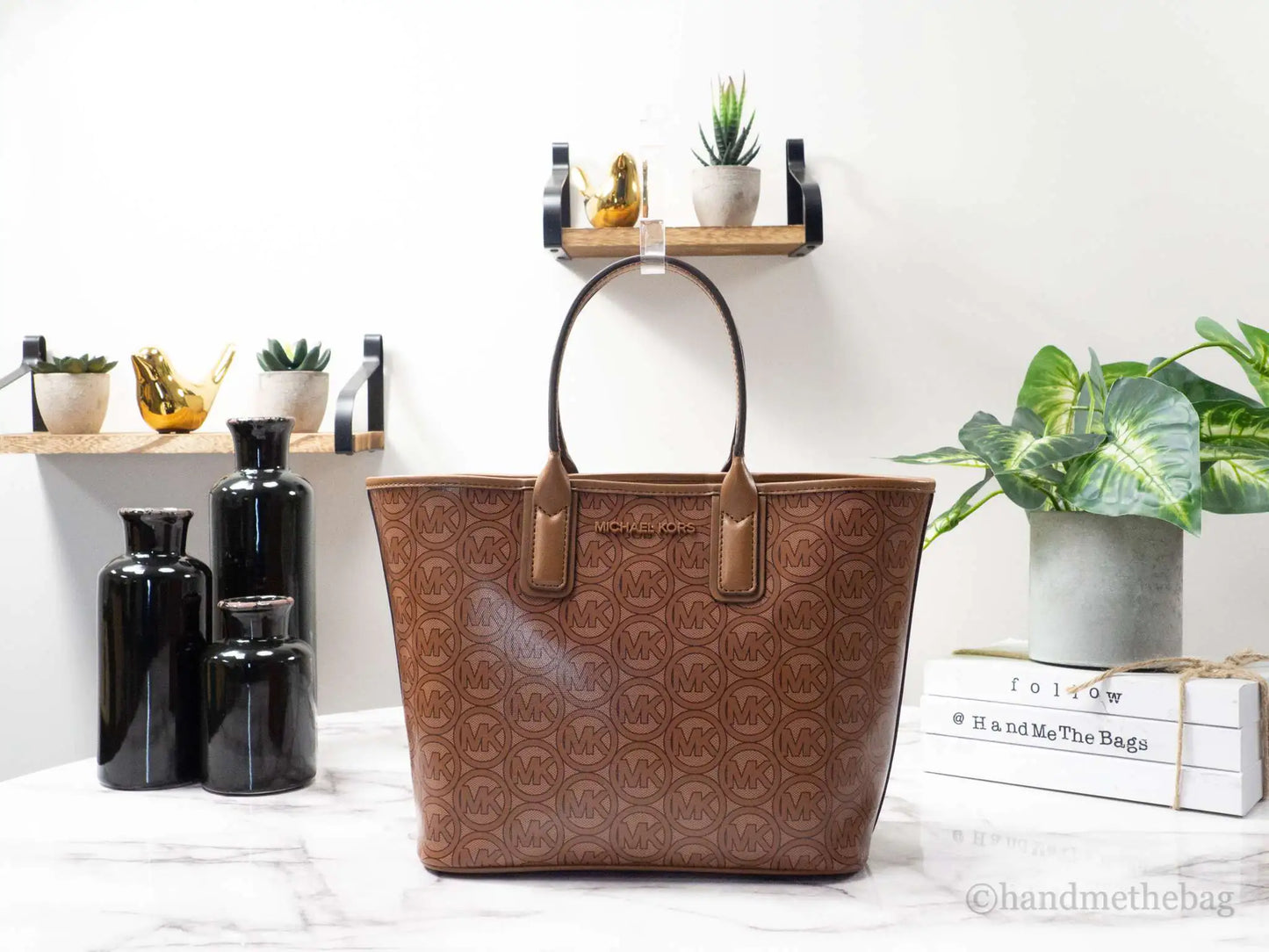 Michael Kors Jodie Small Luggage Recycled Polyester Tote