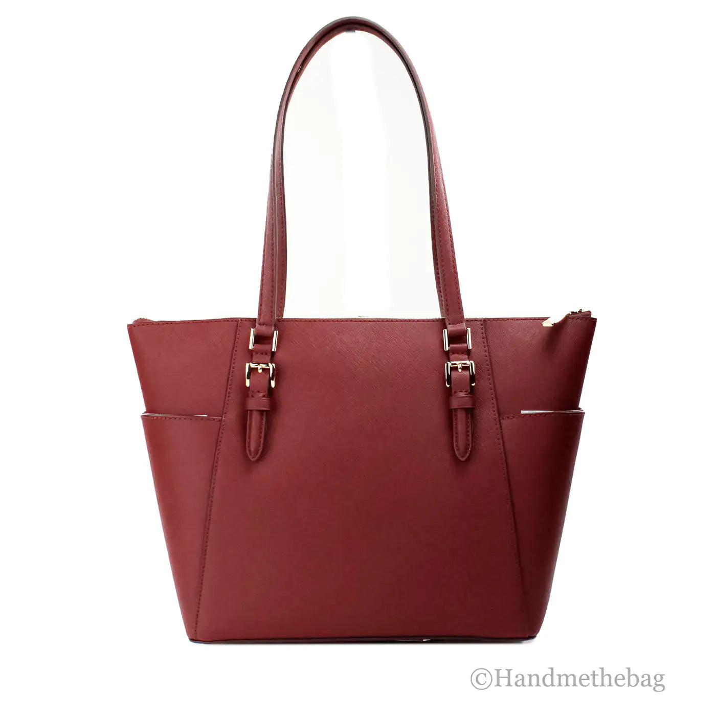 Michael Kors Charlotte Dark Cherry Large Top Zip Tote