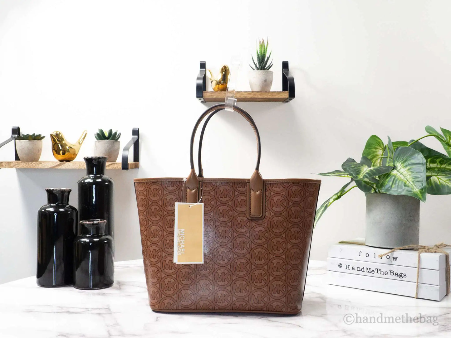 Michael Kors Jodie Small Luggage Recycled Polyester Tote