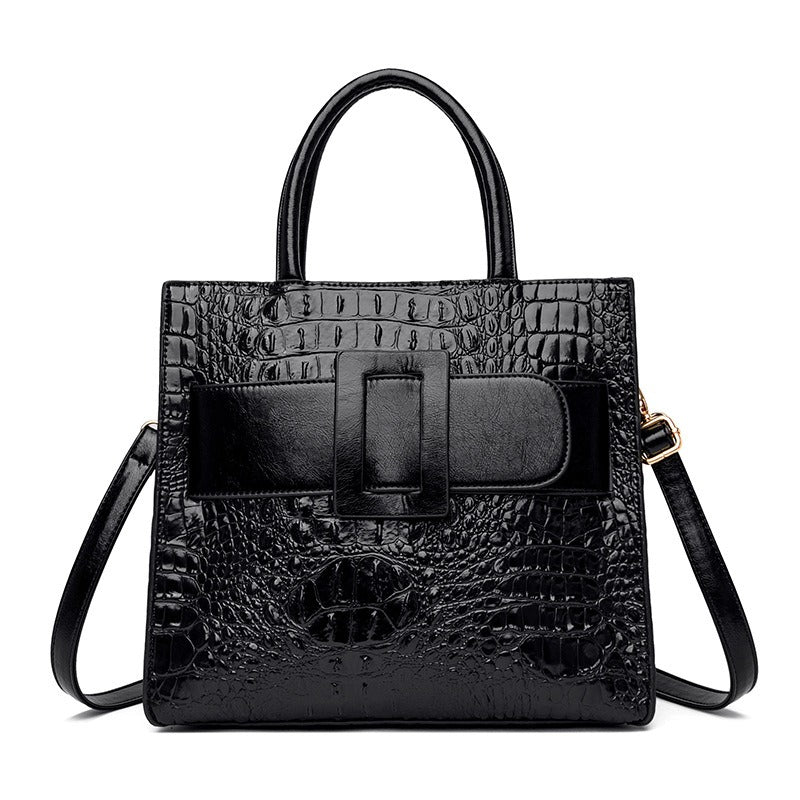 PU Women's Bag Crocodile Vintage Handbag 2023 New High end Women's Bag Single Shoulder Crossbody Tote Bag