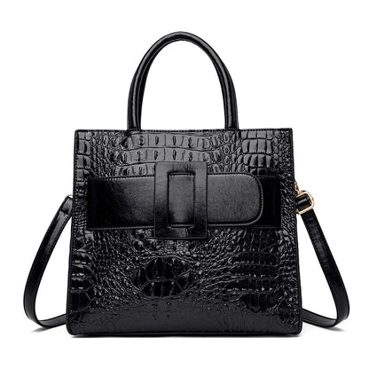 PU Women's Bag Crocodile Vintage Handbag 2023 New High end Women's Bag Single Shoulder Crossbody Tote Bag