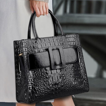 PU Women's Bag Crocodile Vintage Handbag 2023 New High end Women's Bag Single Shoulder Crossbody Tote Bag