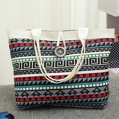 Women Handbag National Wind Printed Canvas Tote Casual Beach Bags Women Shopping Bag Handbags Bolsos Mujer