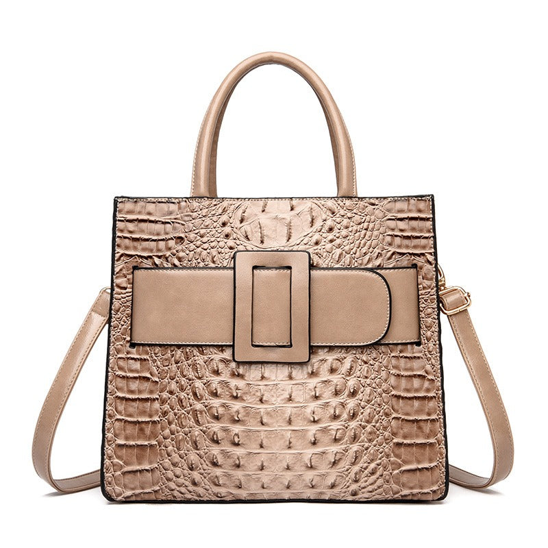 PU Women's Bag Crocodile Vintage Handbag 2023 New High end Women's Bag Single Shoulder Crossbody Tote Bag