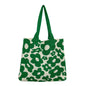 New Flower Bag Knitted Bag Large Capacity Tote Bag Student Shoulder Bag Woolen Bag Trendy Girl