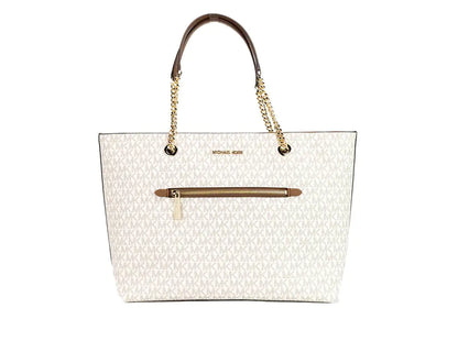 Michael Kors Jet Set Medium Vanilla Zip Chain Tote
