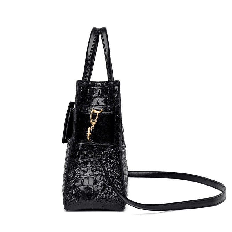 PU Women's Bag Crocodile Vintage Handbag 2023 New High end Women's Bag Single Shoulder Crossbody Tote Bag