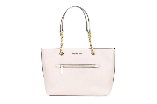 Michael Kors Jet Set Medium Powder Blush Zip Chain Tote