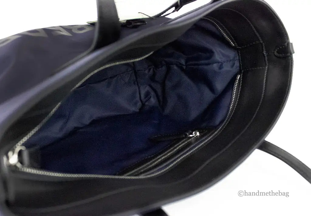 Burberry Small Navy Blue Branded Econyl Nylon Tote Bag