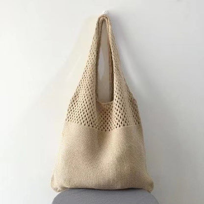 New Korean Ins Knitted Bag Fashion Retro Bag Shoulder Bag Handbag Large Capacity Tote Bag Fashion