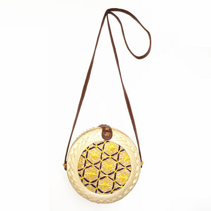 Bamboo Bags Summer Beach Bags Women's Shoulder Bags Fashion Net Red Handwoven Bags Fashion Round Messenger Bags