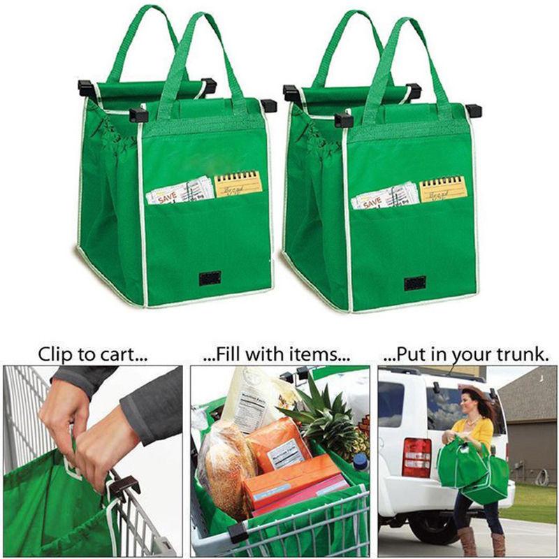 Grab Shopping Bag Foldable Tote Eco-friendly Reusable Large Trolley Supermarket Large Capacity Bags