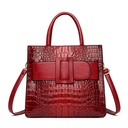 PU Women's Bag Crocodile Vintage Handbag 2023 New High end Women's Bag Single Shoulder Crossbody Tote Bag