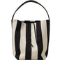 Black and white contrasting wide shoulder strap women's bag large capacity tote bag bucket bag