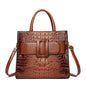 PU Women's Bag Crocodile Vintage Handbag 2023 New High end Women's Bag Single Shoulder Crossbody Tote Bag