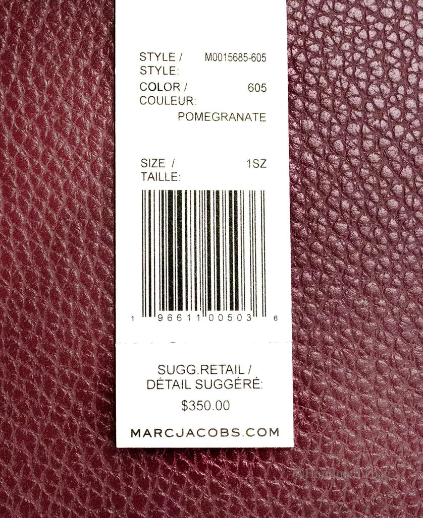 Marc Jacobs Mini Grind Pomegranate Pebbled Leather Crossbody Tote