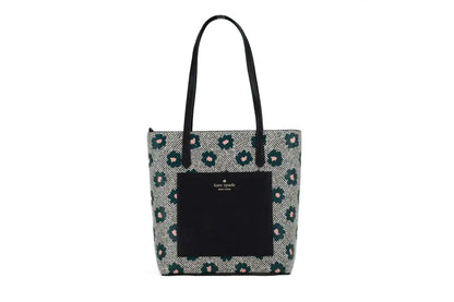 Kate Spade Daily Saffiano PVC Leather Herringbone Floral Tote