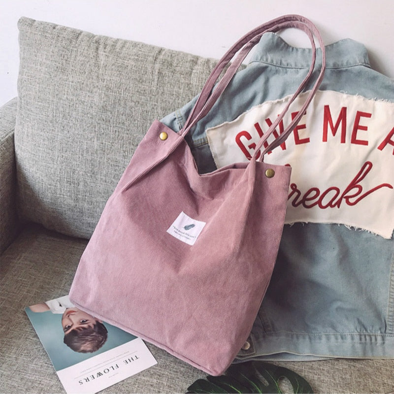 Bags for Women Corduroy Shoulder Bag Reusable Shopping Bags Casual Tote Female Handbag for A Certain Number of Dropshipping