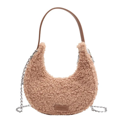 Fashion Faux Wool Fur Bags for Women Shoulder Bag Tote Crossbody Female Handbag