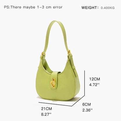 New Stylish Women Half Moon Shoulder Bags High Quality PU Leather Phone Purse Small Tote Handbag Female Crossbody Bag