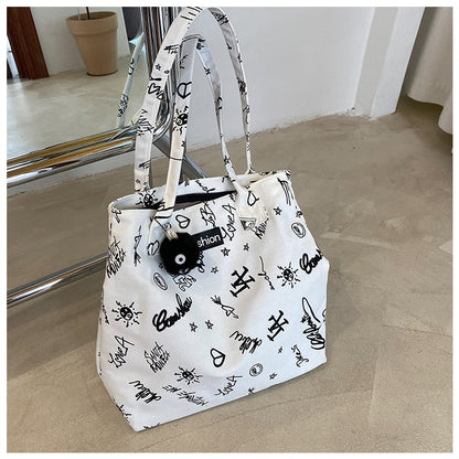 Large Capacity Bag Female Summer New Trendy Student Class Shoulder Underarm Bag Casual Fashion Portable Tote Bag