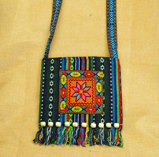 Unique Vintage Ethnic Shoulder Bag Embroidery Boho Hippie Tassel Tote Messenger