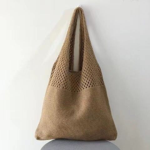 New Korean Ins Knitted Bag Fashion Retro Bag Shoulder Bag Handbag Large Capacity Tote Bag Fashion