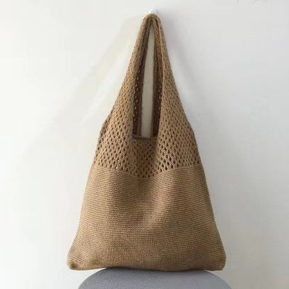 New Korean Ins Knitted Bag Fashion Retro Bag Shoulder Bag Handbag Large Capacity Tote Bag Fashion