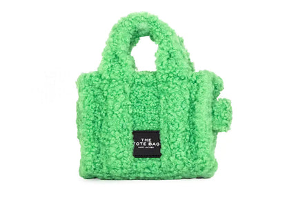 Marc Jacobs The Teddy Micro Fluffy Sherpa Green Tote