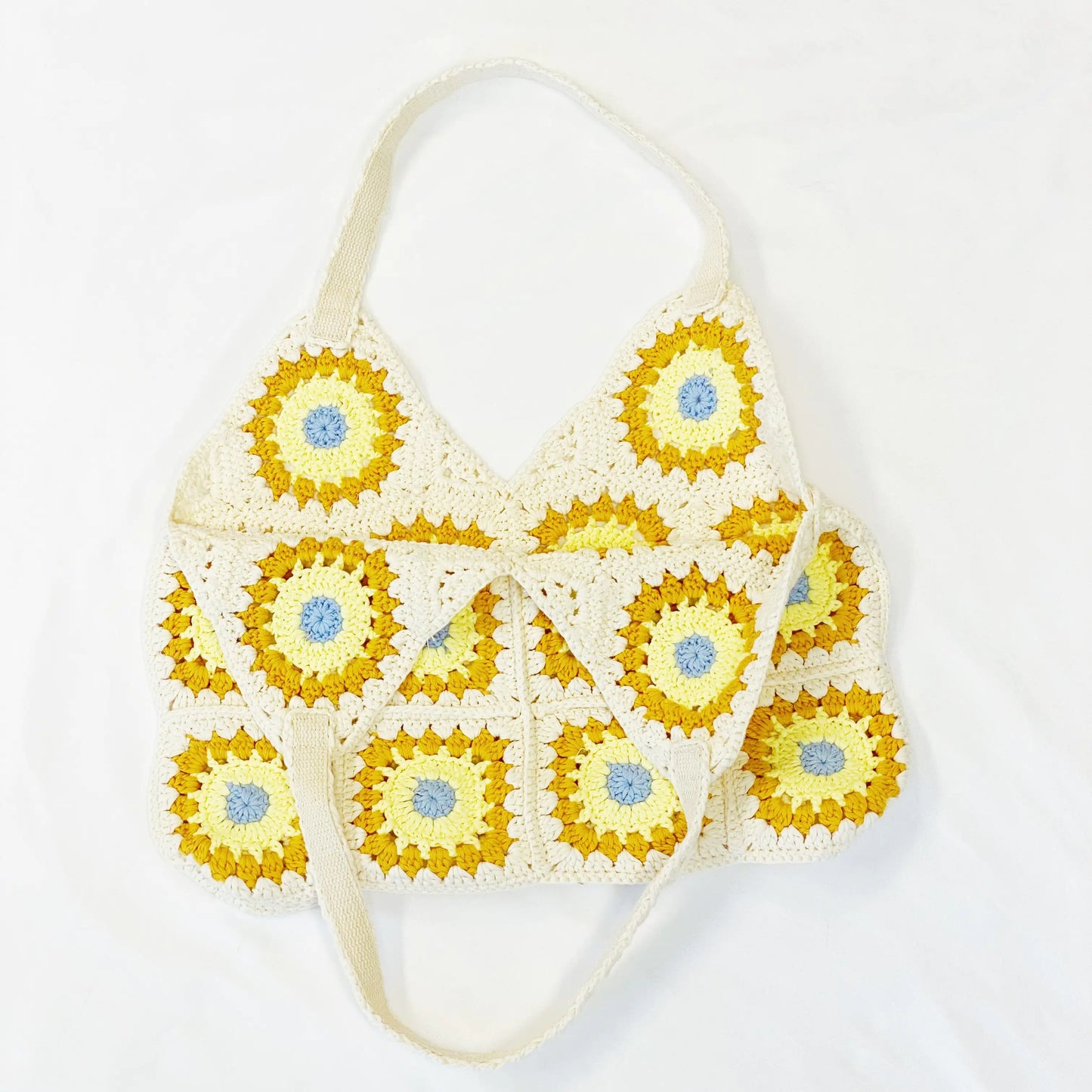 Vintage Hand Knitted Crochet Tote