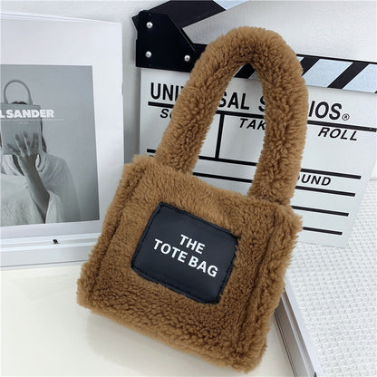 New Style Imitation Lamb Wool Plush Bag In Autumn And Winter Small Fashion Mini Tote Handbag For Women