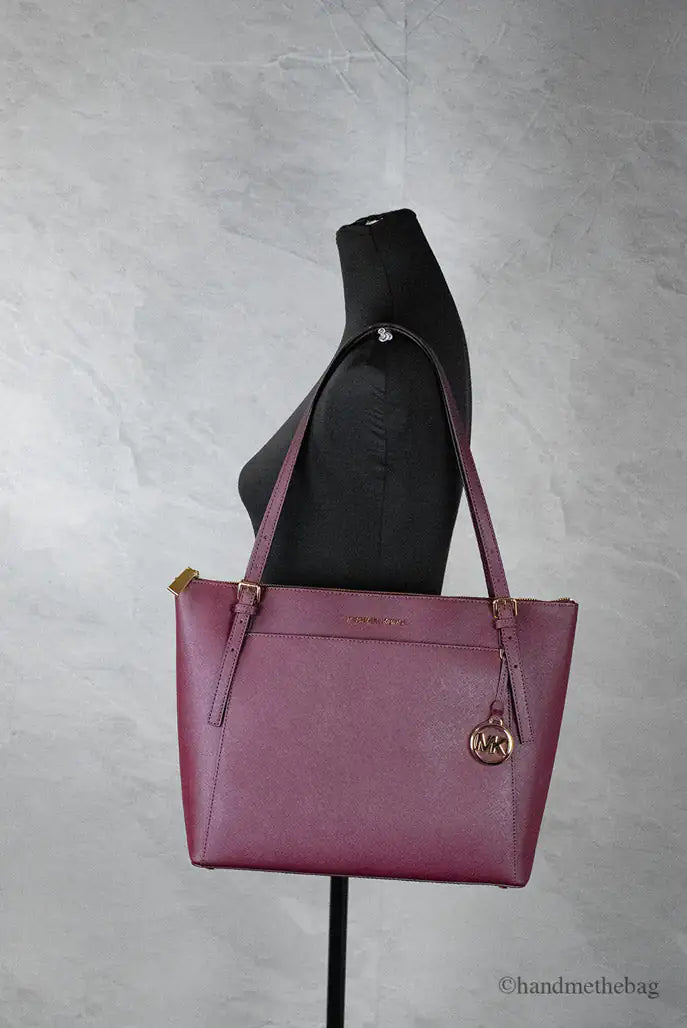 Michael Kors Voyager Large Merlot Leather East West Tote