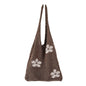 New Japanese And Korean Tote Bag Flower Bag Knitted Bag Mesh Hollow Shoulder Bag Women