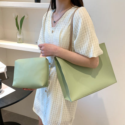 Texture Commuter Large Capacity Tote Bag Female Summer New Trendy Girl Portable Simple Shoulder Bag Large Bag