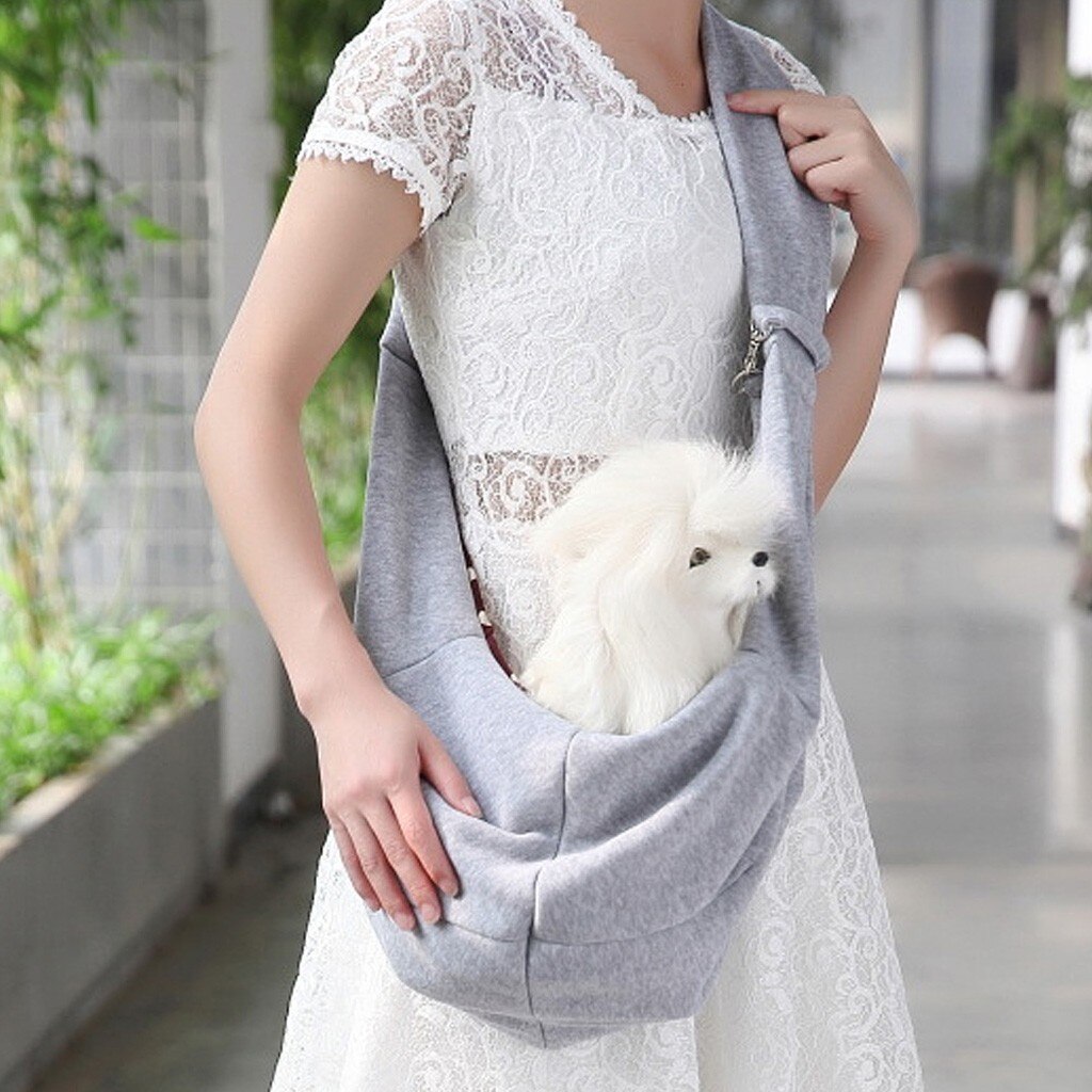 Hands-free Reversible Small Dog Cat Sling Carrier Bag Travel Tote Soft Comfortable Double-sided Pouch Shoulder Carry Handbag