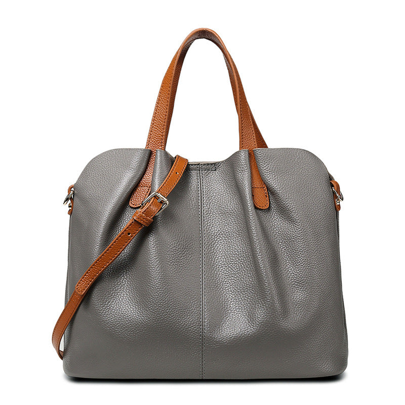 First Layer Cowhide Large Bag Women's New Mother Bag Leather Tote Bags Shoulder Messenger Handbag