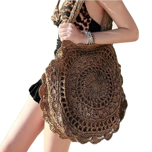 Bohemian Straw Bags Vintage Rattan Bag Handmade Kintted Travel Bags