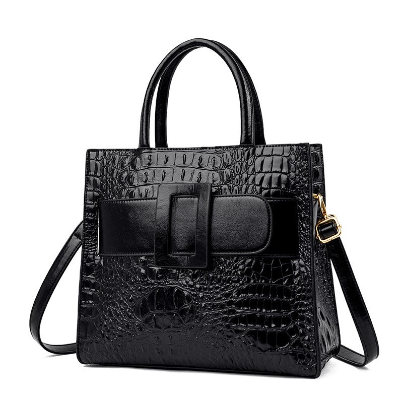 PU Women's Bag Crocodile Vintage Handbag 2023 New High end Women's Bag Single Shoulder Crossbody Tote Bag