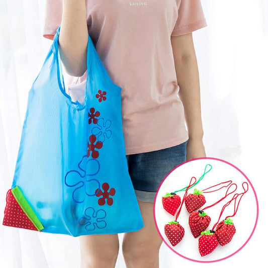 Environmental storage bag Handbag Strawberry Foldable Shopping Bags Reusable Folding Grocery Nylon eco tote Bag