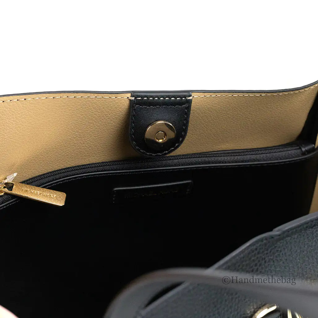 Michael Kors Reed Large Black Pebbled Leather Belted Tote