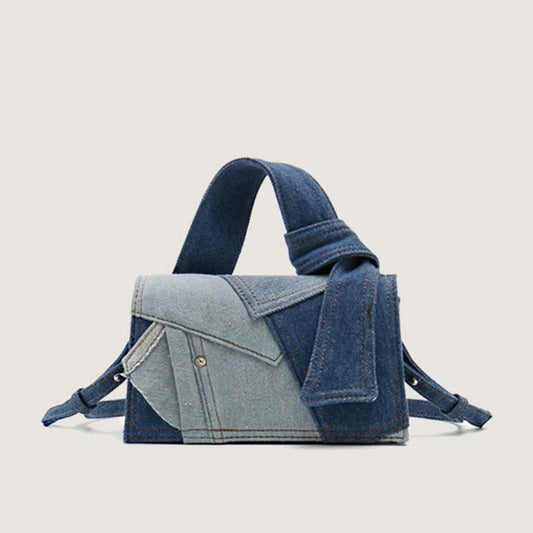 Fashion Denim Women's Designer Handbags Luxury Patchwork Shoulder Bag Brands Canvas Crossbody Bags for Women Square Shopper Tote