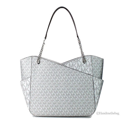 Michael Kors Silver Signature X Cross Chain Shoulder Tote