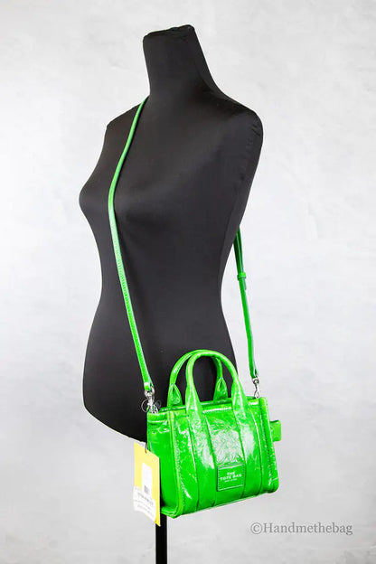 Marc Jacobs The Shiny Crinkle Micro Leather Crossbody Tote