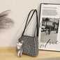 Houndstooth Bag Large Capacity Ladies Shoulder Bag New Trendy Fashion Summer Casual Commuter Tote Bag