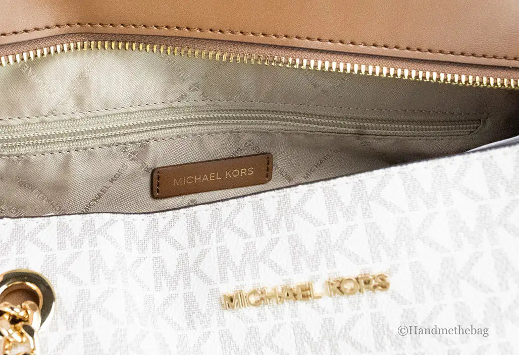 Michael Kors Jet Set Medium Vanilla Zip Chain Tote