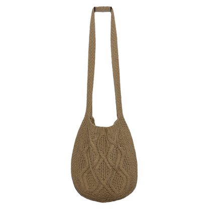 New Bag Knitted Bag Messenger Bag Solid Color Tote Bag Twist Bag Retro Bag Women's Bag Trend