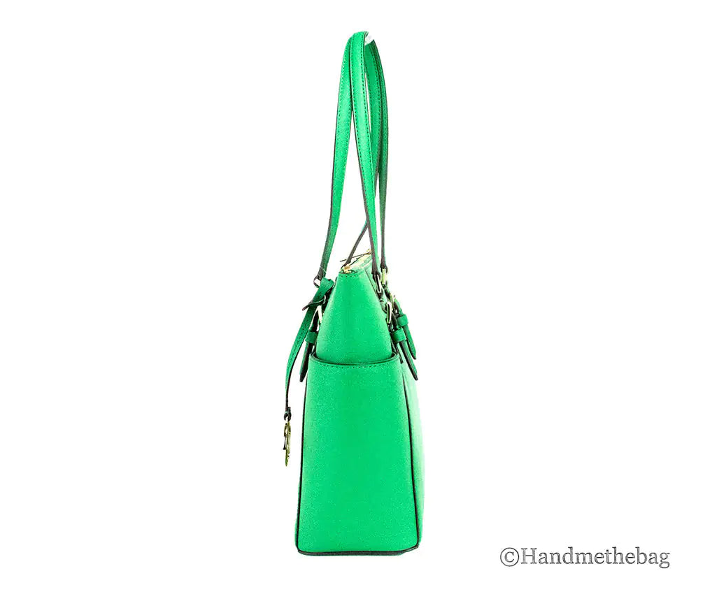 Michael Kors Charlotte Palmetto Green Large Top Zip Tote