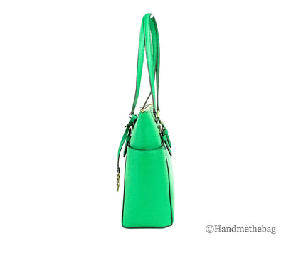 Michael Kors Charlotte Palmetto Green Large Top Zip Tote