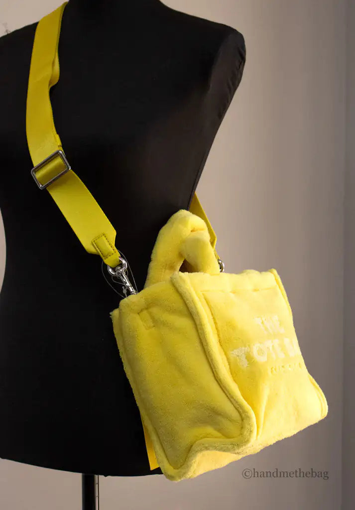 Marc Jacobs The Terry Tote Yellow Mini Soft Terry Fabric Crossbody Bag Handbag